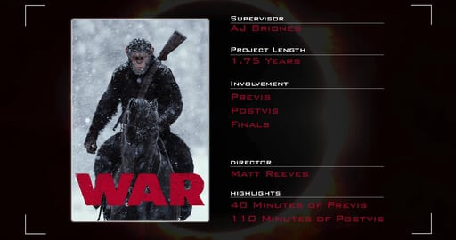 War for the Planet of the Apes - Previs reel