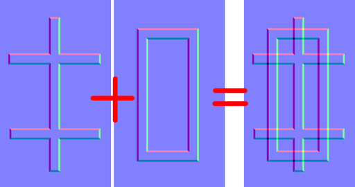 Смешиваем две карты Normal map в одну, бережно сохранив всю цветовую информацию.