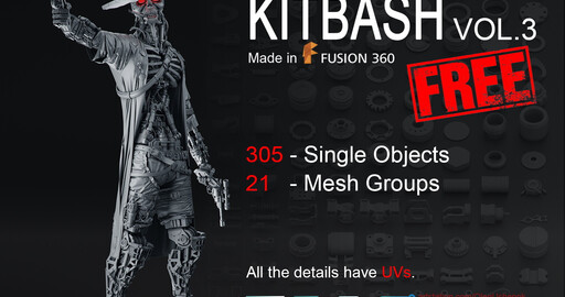FREE Hard Surface Kitbash vol 3