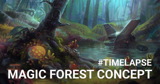 Magic forest concept. (Video)