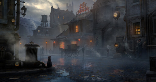 Making of "Steampunk town, Red Dragon"