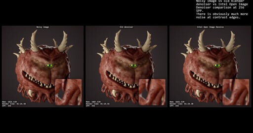 Blender 2.81: сравнение Intel Open Image Denoise