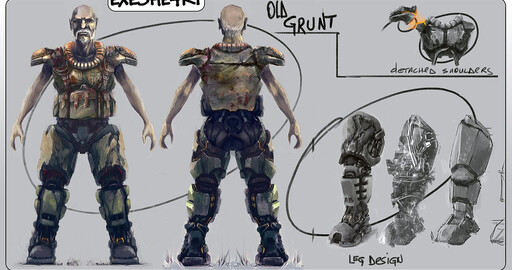 Old grunt, quake2 tribute