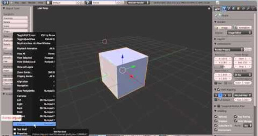 Видеоурок по Blender 2.5. Основы интерфейса и управления