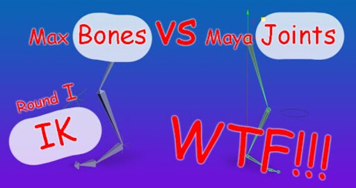 3DS Max bones and Maya Joints. В чем разница? Часть 1 - IK setup