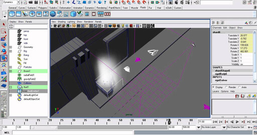 Динамика, взрывы и Fluids в Autodesk Maya