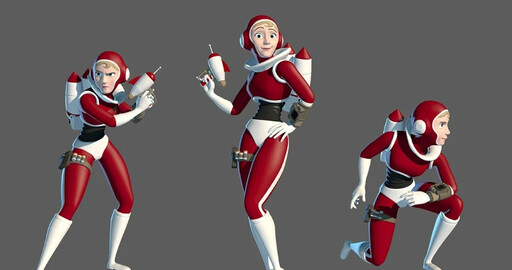 Rocket Girl - бесплатный персонажный риг для Maya и Blender.