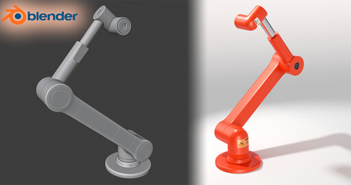 Таймлапс моделинг роботизированной руки Blender