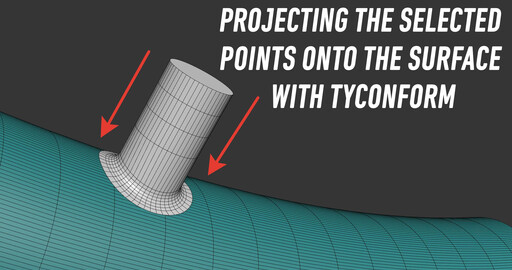 Проецируем выделенные точки на поверхность с tyConform