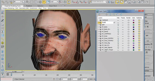 Анимация ресниц и бровей в 3ds max