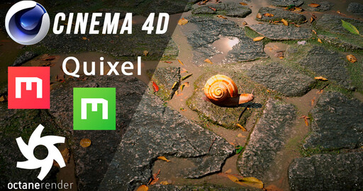 Octane Render + Cinema 4D Реалистичная сцена за 10 минут | Quixel Mixer + Megascans