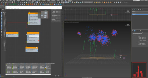 Создание салюта в 3dsmax, particleFlow
