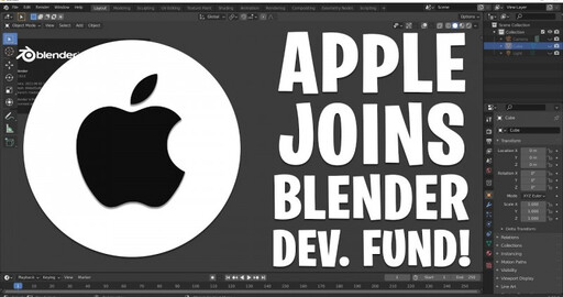 ​Apple стала следующей компанией присоединившейся к Фонду развития Blender