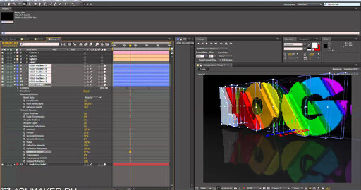 Эффект появления 3Д логотипа средствами AfterEffect  CS6