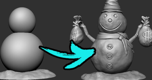 Снеговики в ZBrush