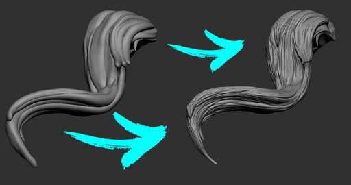 Детализация волос в ZBrush