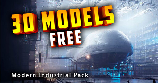 Бесплатный PACK с 3D моделями - Modern Industrial Pack