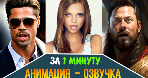 Как сделать анимацию и озвучить ФОТО, КАРТИНКУ, АВАТАРА за 1 минуту !