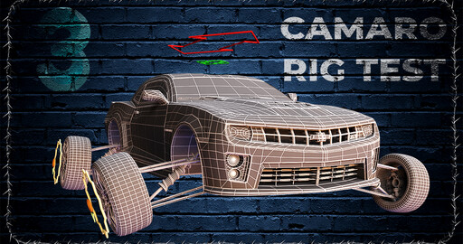 Тест рига автомобиля в 3ds max | Chevrolet Camaro Rig Test