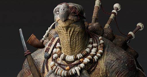 Making Of "Turtle sculpture fanart"