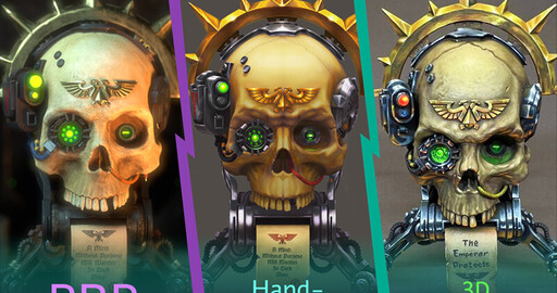 Making of Servo-Skull: PBR, Hand-Painted, 3D печать и покраска