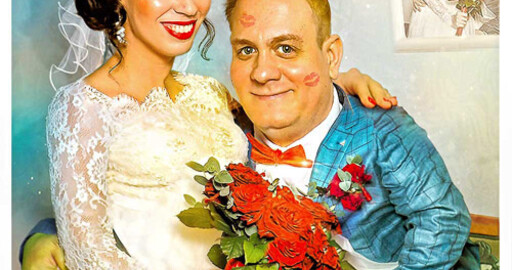Свадебные шаржи и карикатуры Photoshop