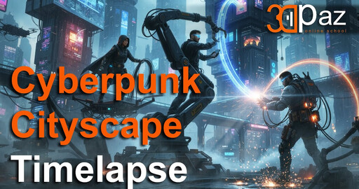 Сyberpunk Cityscape Timelapse