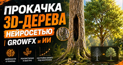 Прокачка 3D-дерева нейросетью | Секрет реалистичного ствола