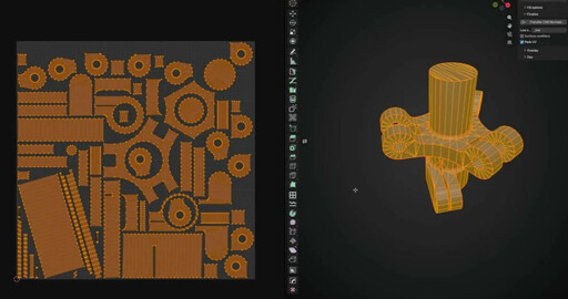 Бесплатный аддон Hardcraft читает структуру CAD-экспорта и строит по ней игровую сетку в Blender