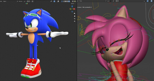 Все семь Sonic-ригов для Blender от TBSF стали бесплатными навсегда