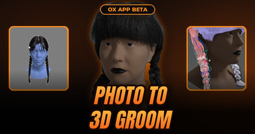 От фотографии к 3D-груму: косы Уэнсдэй Аддамс в Ornatrix App