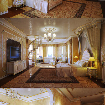 Спальня хозяев, дом 1600 м.кв.