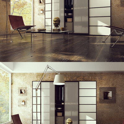 Шкаф Купе в Loft интерьере