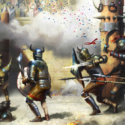 Rhinoceros vs. Gladiators