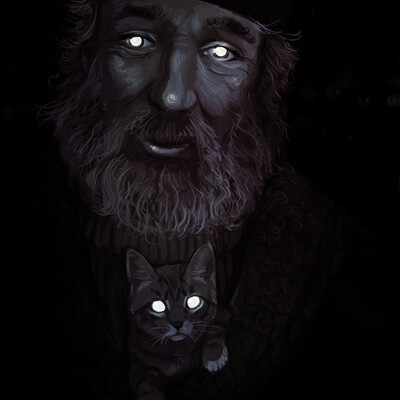 Бомж и кот