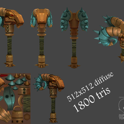 hand painted weapon