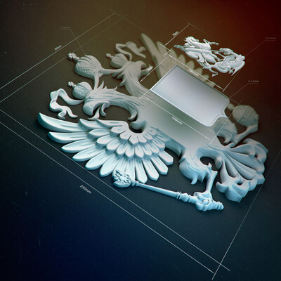 3d моделирование и визуализация герба России