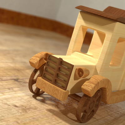 Деревянная игрушечная машинка