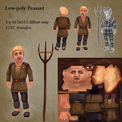 Low poly peasant