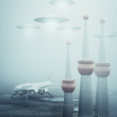 Airport in the fog