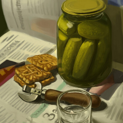 Натюрморт с огурцами