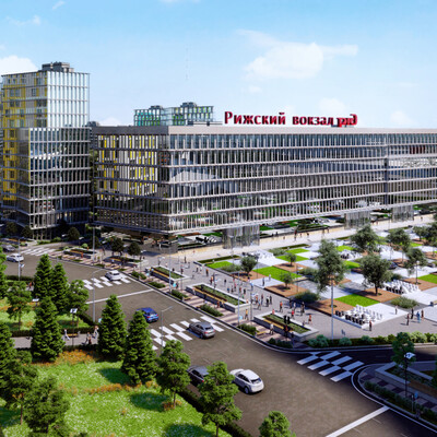 Visualization of the concept of housing and public building 