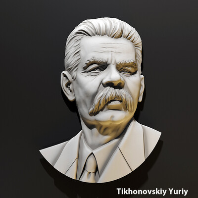 Максим Горький. Барельеф для ЧПУ и 3Д печати