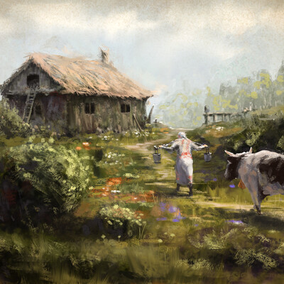 утро в деревне