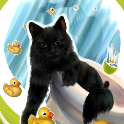 В душе с котом