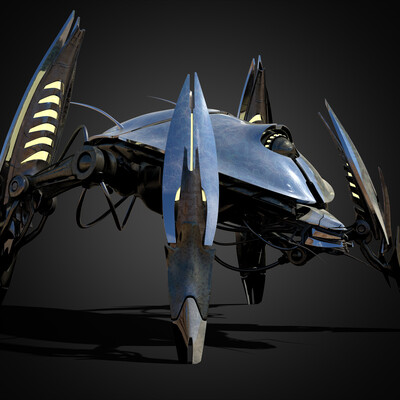 Animated Sci-Fi Quadruped Robot
