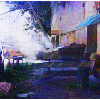 в городе...