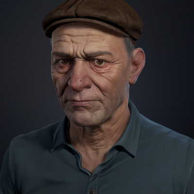 Крестьянин - low poly портрет