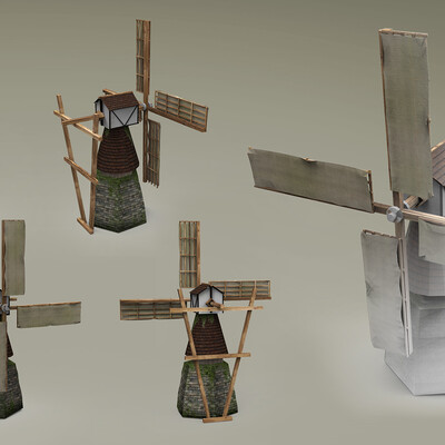 Мельница. Поиски и пробы в low-poly