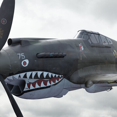 P-40 американский истребитель (V-Ray)